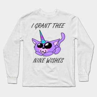 Unicorn Kitty Grants 9 Wishes Long Sleeve T-Shirt